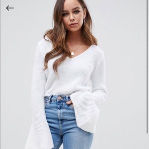 NWT White ASOS Crop Sweater